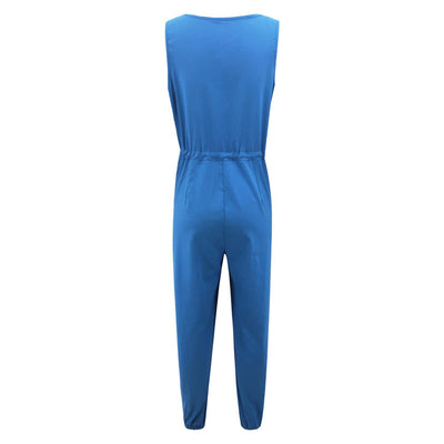 Women's Sleeveless V-neck Waist Jumpsuit