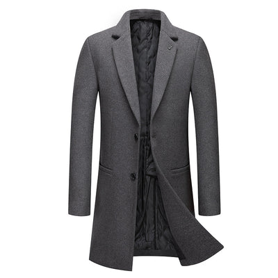 Men's Jacket Plus Cotton Padded Woolen Coat