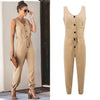 Women's Sleeveless V-neck Waist Jumpsuit