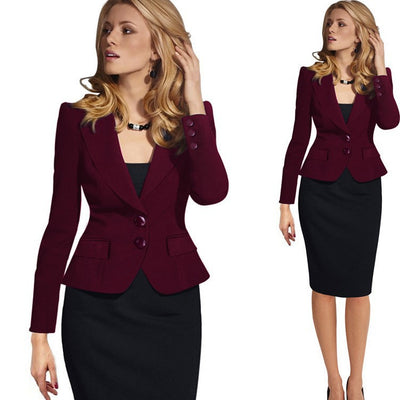 European And American Slim Suit Women's Coat