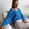 Lazy Style V-neck Pullover Explosive Sweater Women Knit Sweater