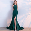 Bride toast clothing 2021 new fashion long red fishtail hanging neck wedding banquet evening dress