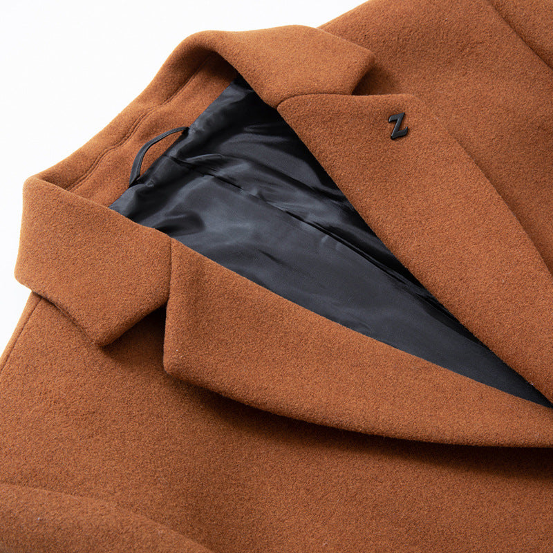 Men's Jacket Plus Cotton Padded Woolen Coat