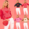 Women's Fashion Love High Neck Knit Sweater