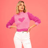 Women's Fashion Love High Neck Knit Sweater