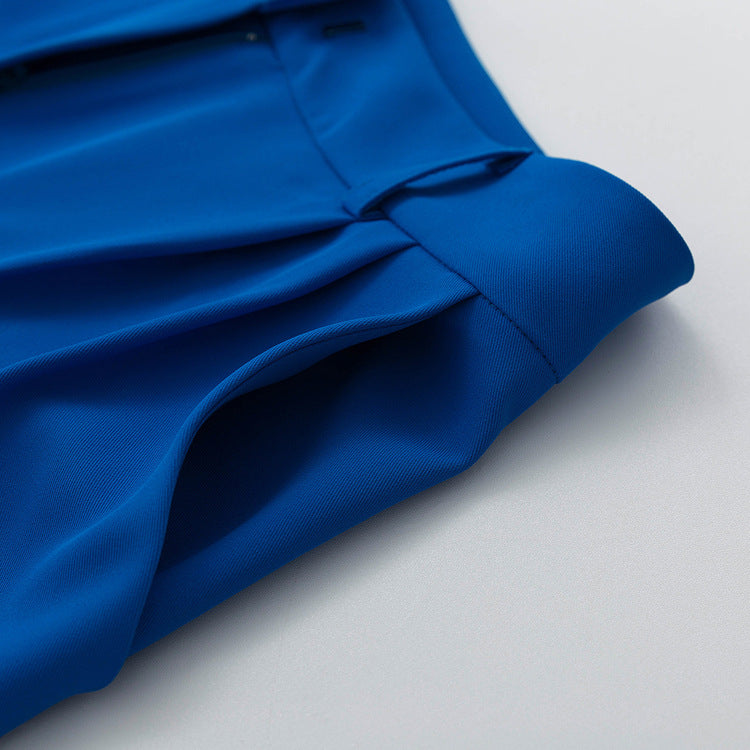 Commuter High Waist Loose Klein Blue Casual Trousers