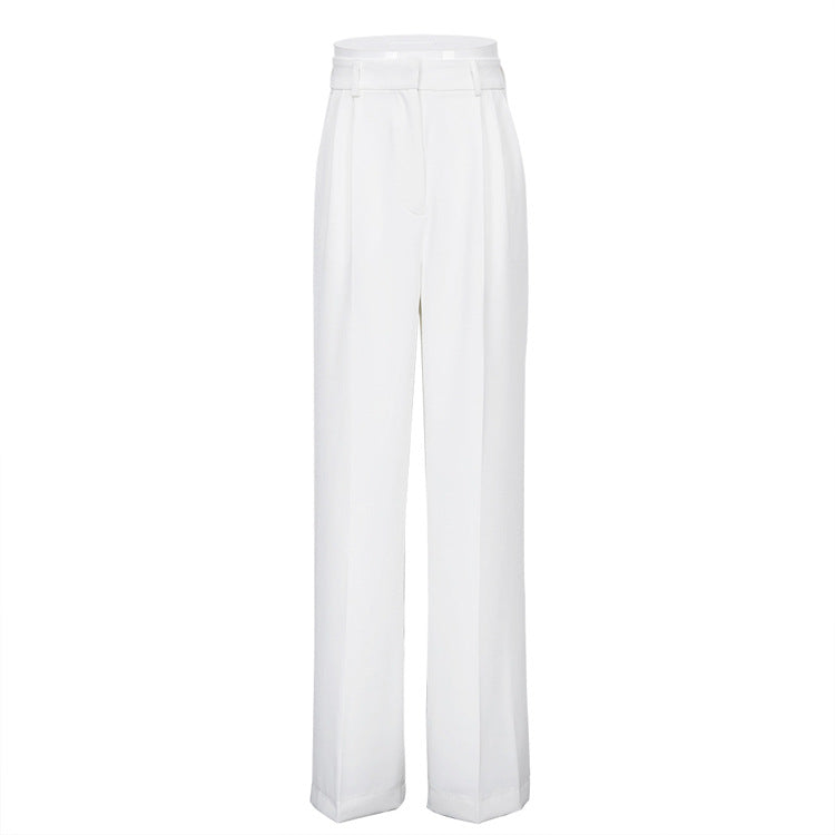 Commuter High Waist Loose Klein Blue Casual Trousers