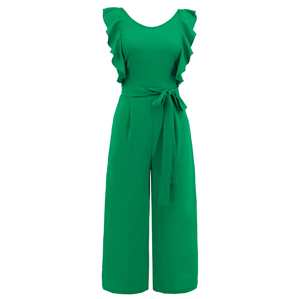 Women's Fashionable Ruffle Lace Jumpsuit