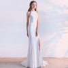 Bride toast clothing 2021 new fashion long red fishtail hanging neck wedding banquet evening dress