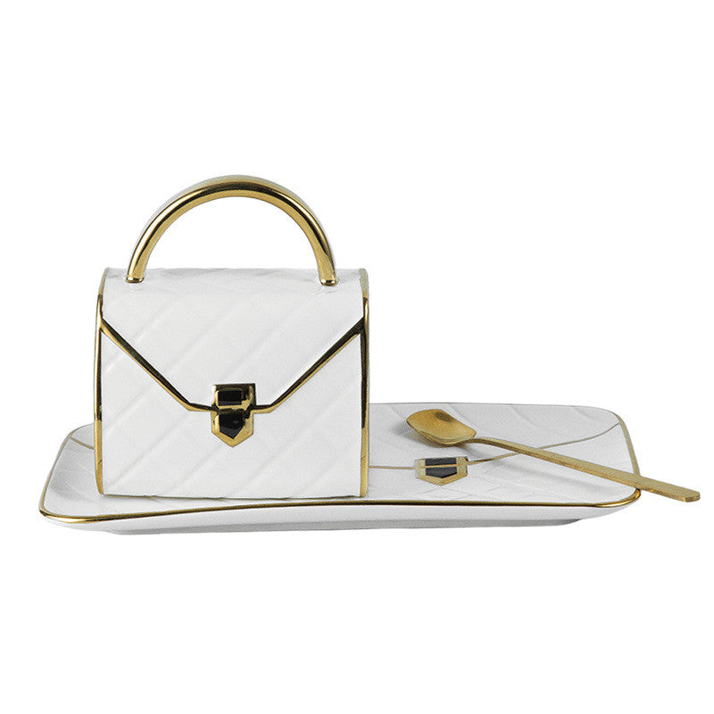 Creative Bag Modeling Gold Coffee Set Suit