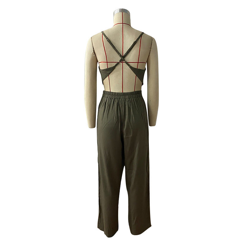 Women's Fashion Solid Color Tank Top Suit