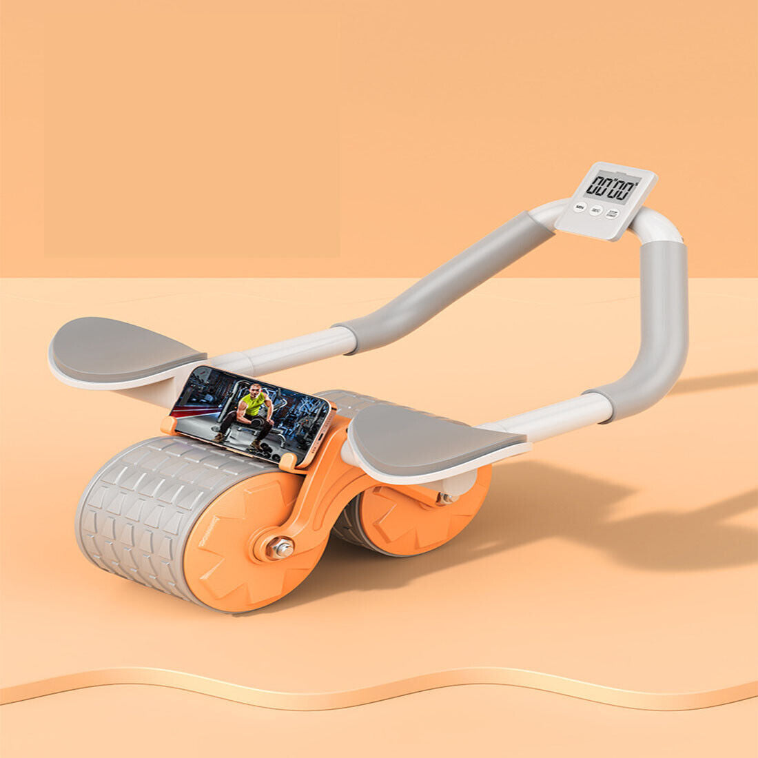 Abdominal Wheel Automatic Rebound Elbow Support Anti-Slip Fitness Roller Train