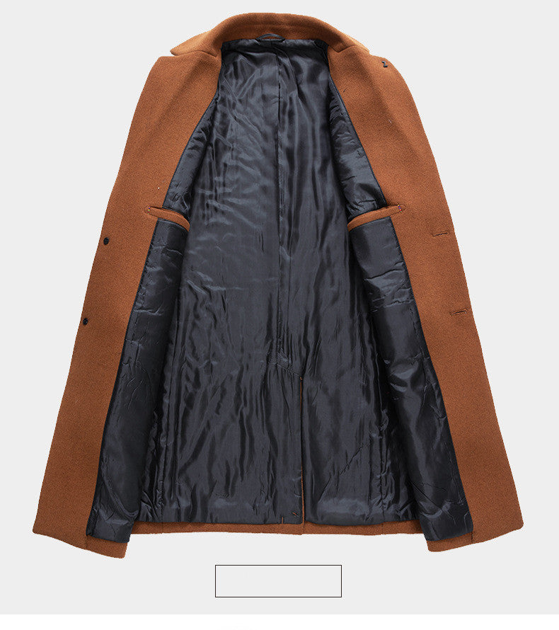 Men's Jacket Plus Cotton Padded Woolen Coat