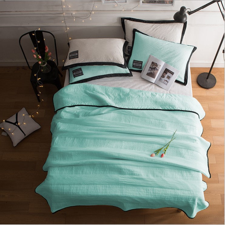 Washed Cotton Summer Quilt, Air Conditioner Is Solid Color Quilted Summer Single