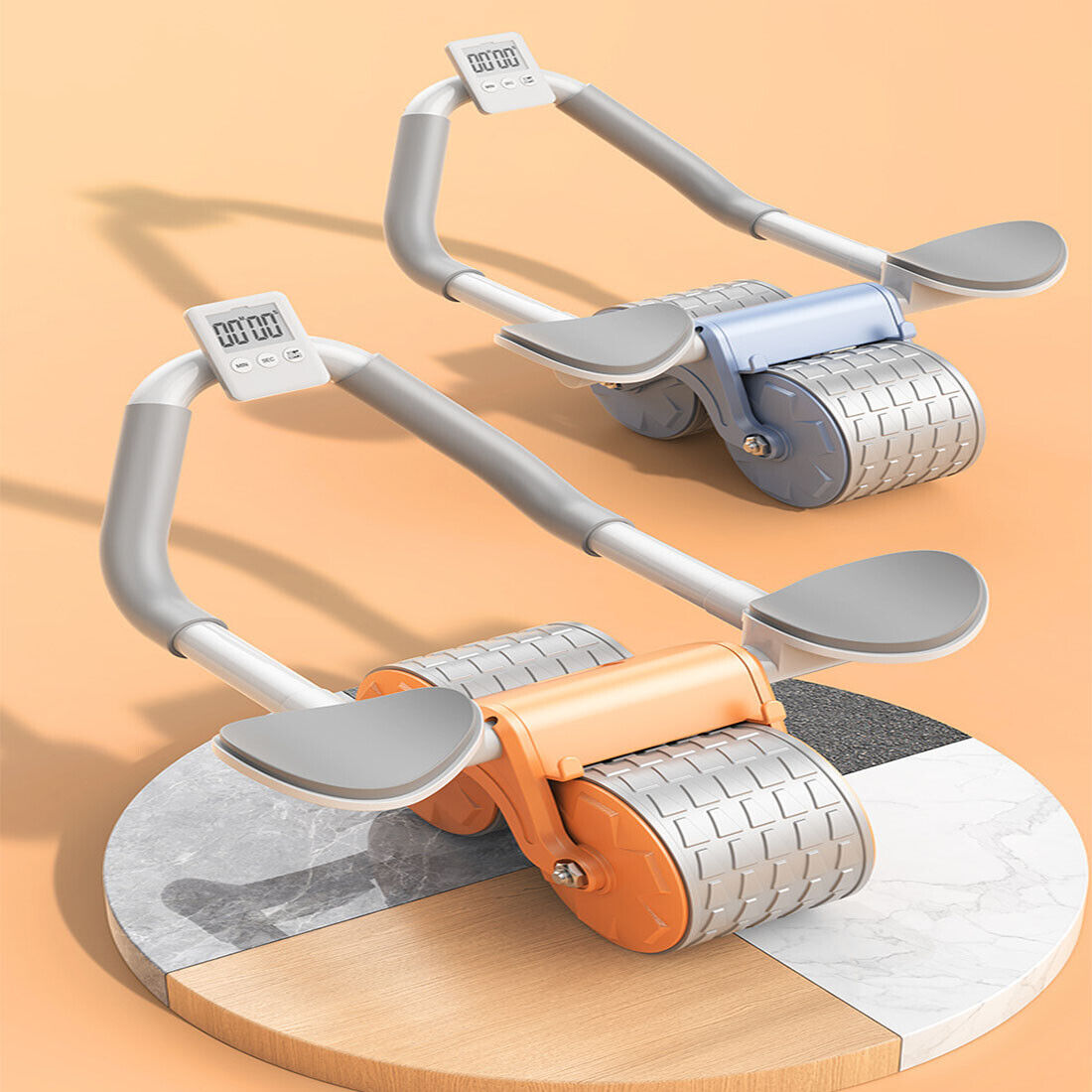 Abdominal Wheel Automatic Rebound Elbow Support Anti-Slip Fitness Roller Train