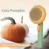 Pumpkin Self Cleaning Slicker Comb For Dog Cat Puppy Rabbit, Grooming Brush Tool Gently Removes Loose Undercoat Tangled Hair