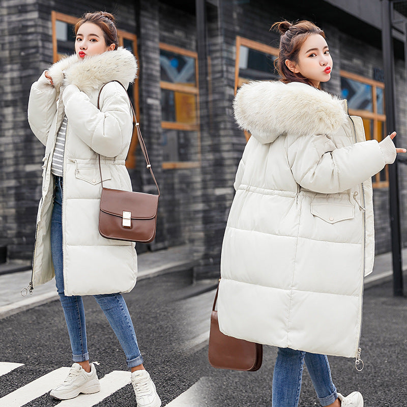 Korean Style Plus Size Slim-fit Hooded Women's Down Jacket