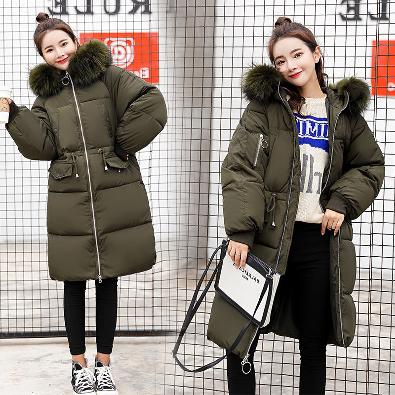 Korean Style Plus Size Slim-fit Hooded Women's Down Jacket