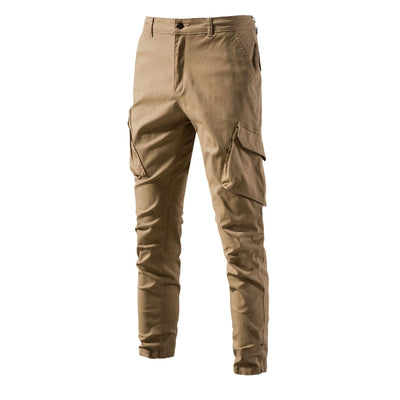 Men's Fashionable Versatile Multi-pocket Solid Color Trousers