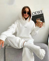 Women's Knitted Fleece Casual Suit Two-piece Set