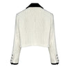 Women's White Exquisite Rhinestone Short Chanel Coat