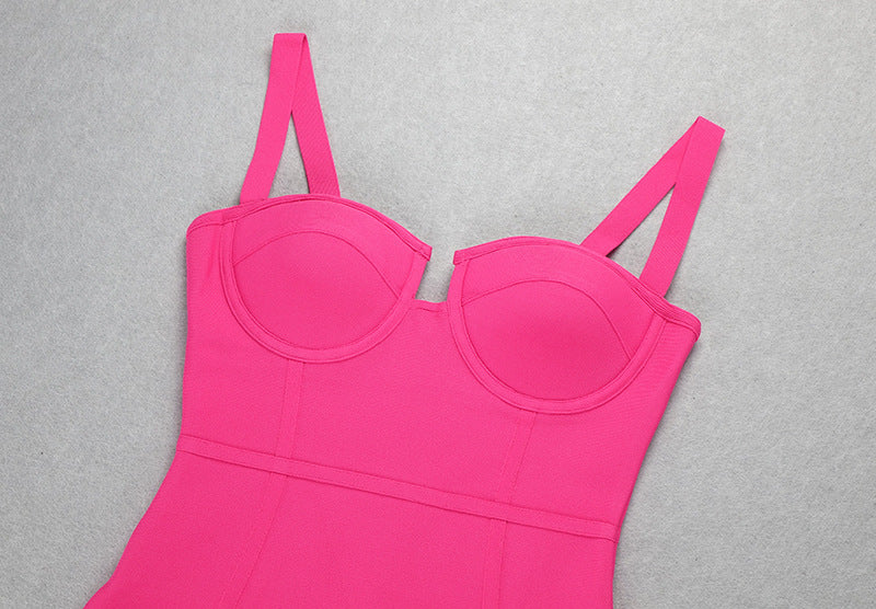 Women's Banquet Short Dress With Open Back And Waist