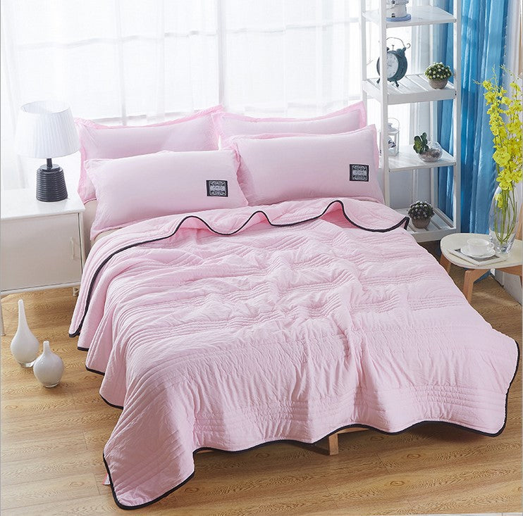 Washed Cotton Summer Quilt, Air Conditioner Is Solid Color Quilted Summer Single