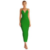 Women's Slim Strap V-Neck Solid Color Slit Dress