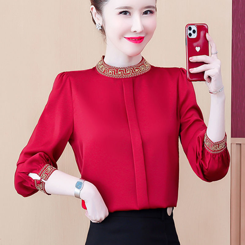 Silk Long-sleeved Blouse Autumn Silkworm Oversized Base