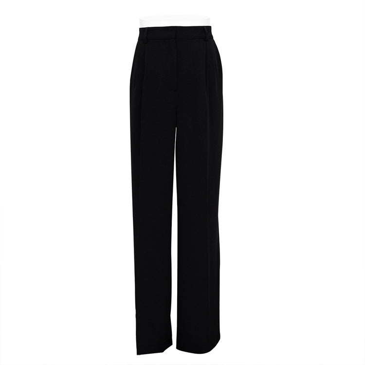 Commuter High Waist Loose Klein Blue Casual Trousers