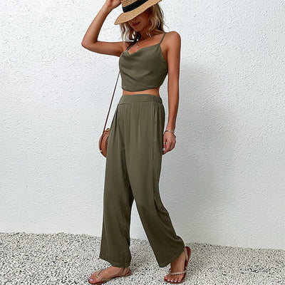 Women's Fashion Solid Color Tank Top Suit