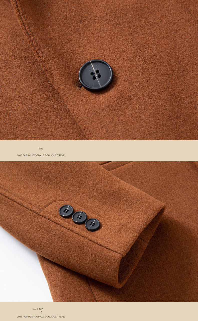 Men's Jacket Plus Cotton Padded Woolen Coat