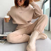 Women's Knitted Fleece Casual Suit Two-piece Set