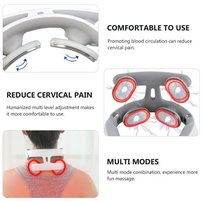 5 Modes Neck Massager Portable Electromagnetic Pulse Neck Massager With Heating Function Neck Relax For Pain Relief