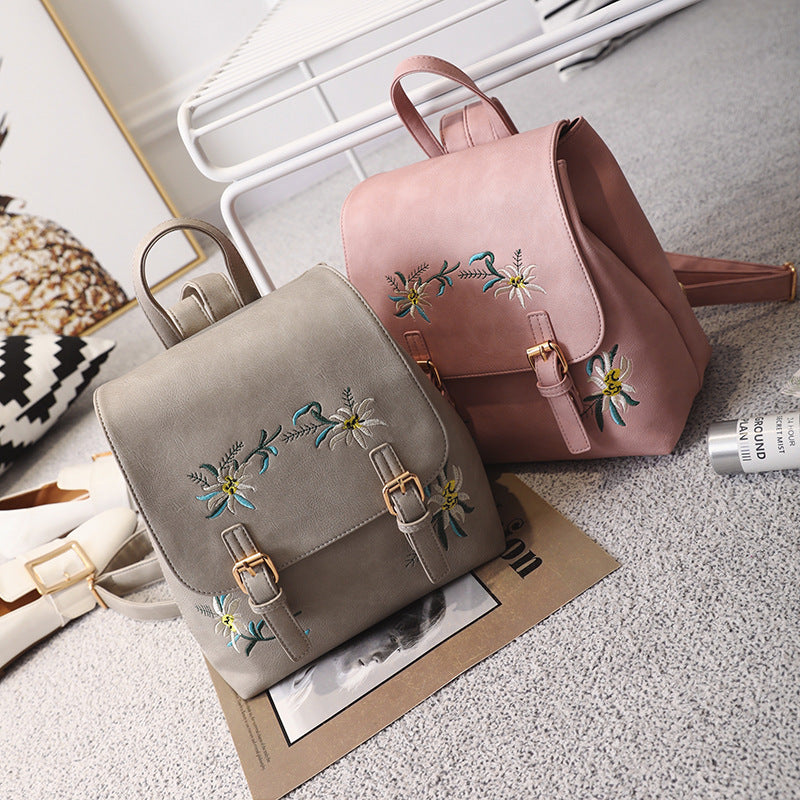 Folk Style Fashion Leather Backpack
