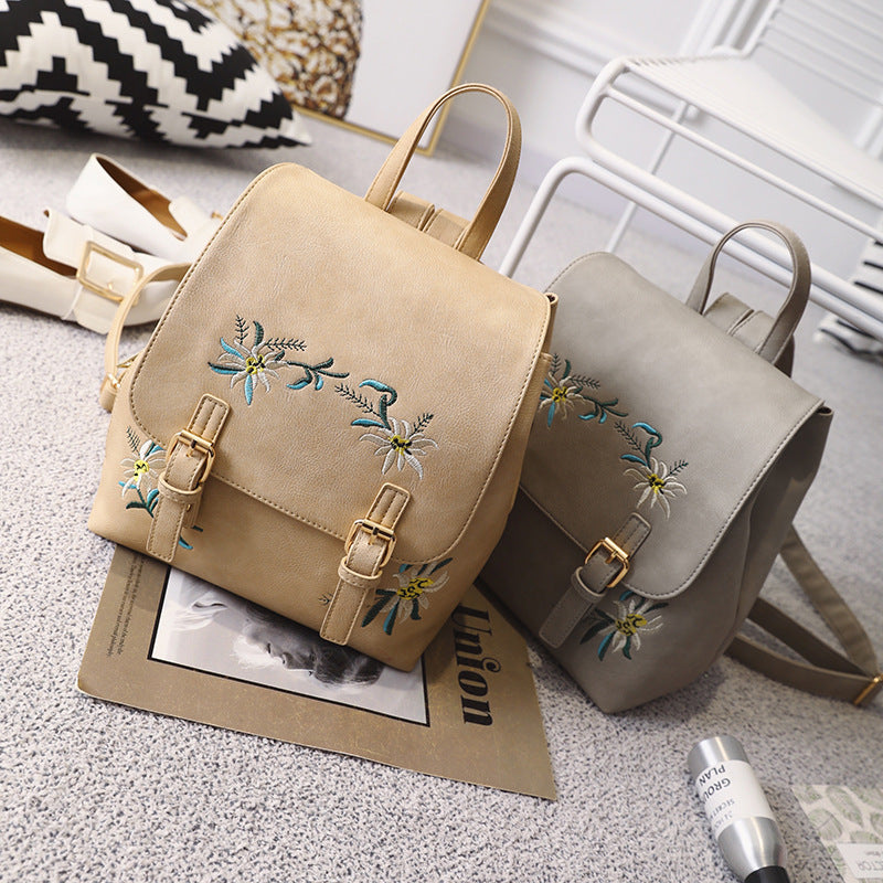 Folk Style Fashion Leather Backpack
